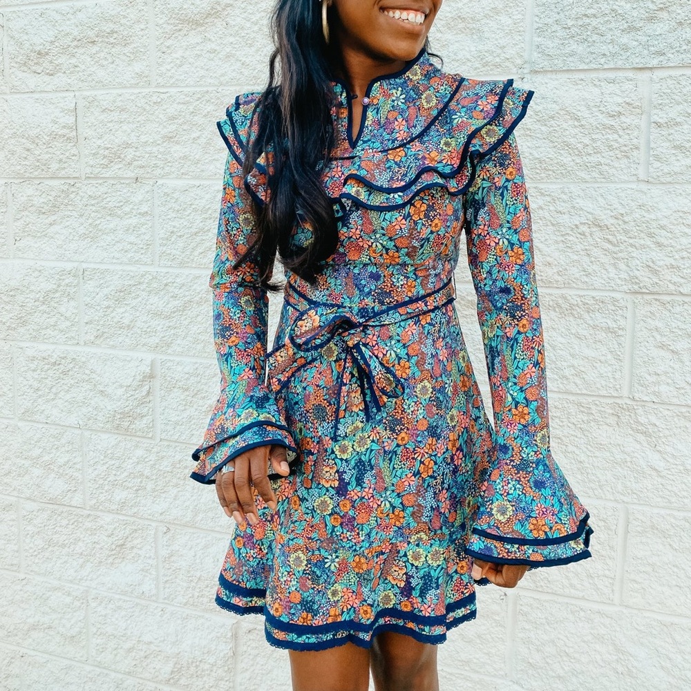 Floral Multicolor Ruffle Dress